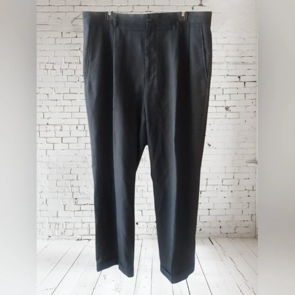 Crazy Horse Men's Cuffed Bottom Dress Pants Black SZ 36